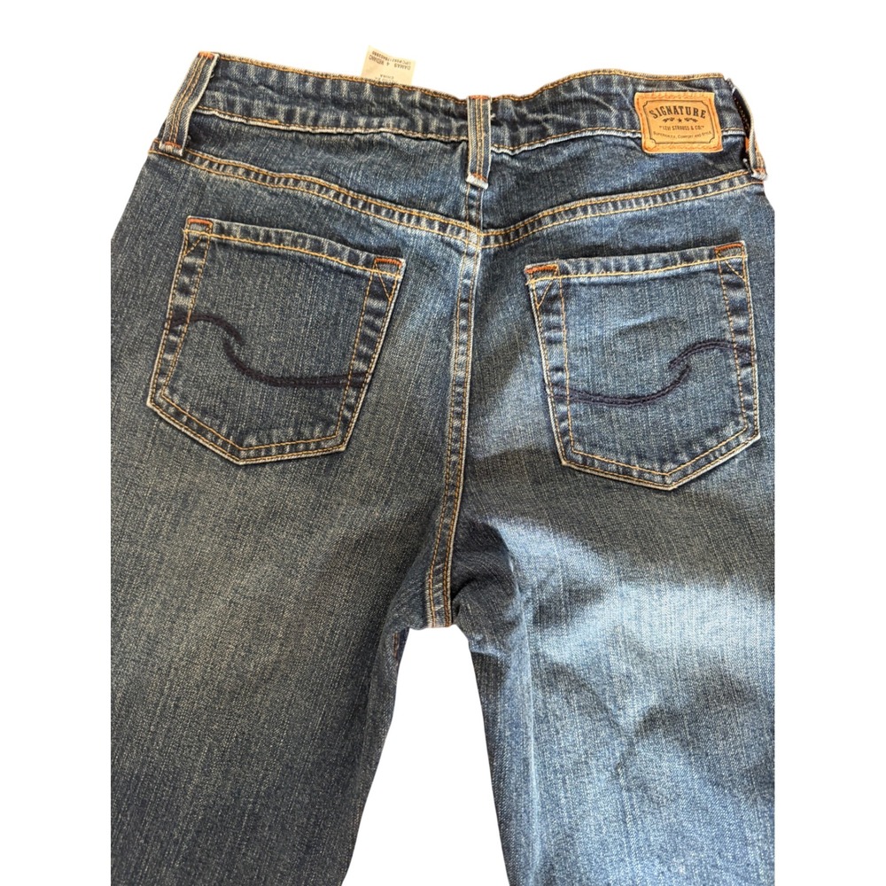 Signature by Levi Strauss & Co Womens Mid Rise Bootcut Jeans Blue Size 4 Medium - Picture 3 of 7